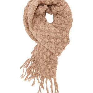 Camel / 100% Acrylic / Knit Pop Solid Oblong Muffl